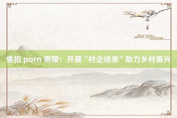 偷拍 porn 南陵：开展“村企结亲”助力乡村振兴