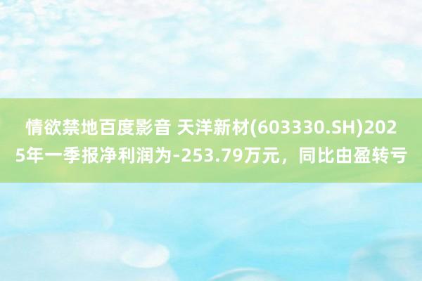 情欲禁地百度影音 天洋新材(603330.SH)2025年一季报净利润为-253.79万元，同比由盈转亏