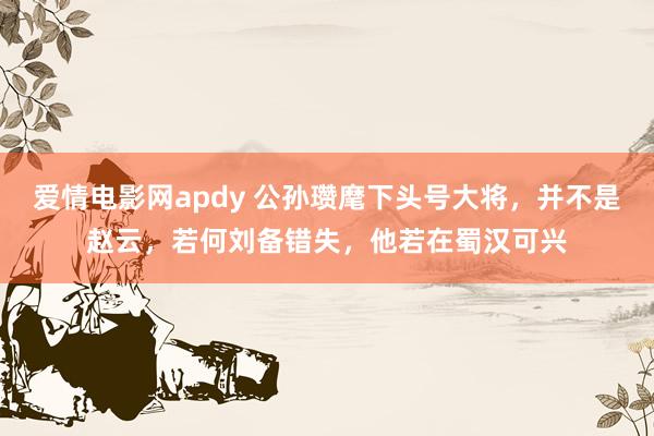 爱情电影网apdy 公孙瓒麾下头号大将，并不是赵云，若何刘备错失，他若在蜀汉可兴