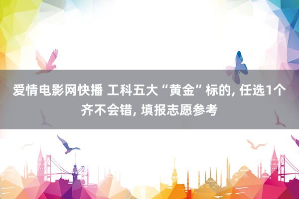 爱情电影网快播 工科五大“黄金”标的， 任选1个齐不会错， 填报志愿参考