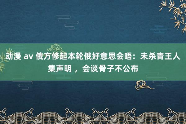 动漫 av 俄方修起本轮俄好意思会晤：未杀青王人集声明 ，会谈骨子不公布